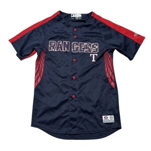 True Fan MLB Youth Boys Texas Rangers Baseball Jersey Size Large 17 x 26